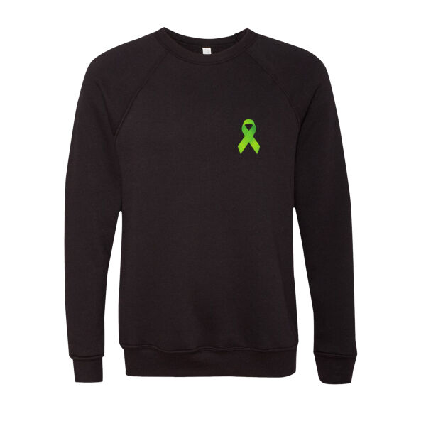 Ribbon Buck Cancer - Sponge Fleece Raglan Crewneck Sweatshirt Thumbnail